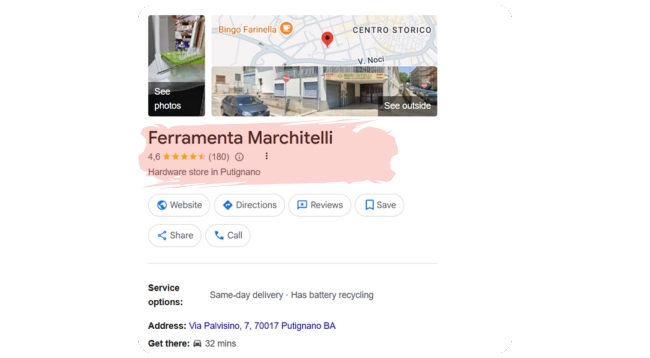 Recensioni Google su Ferramenta Marchitelli