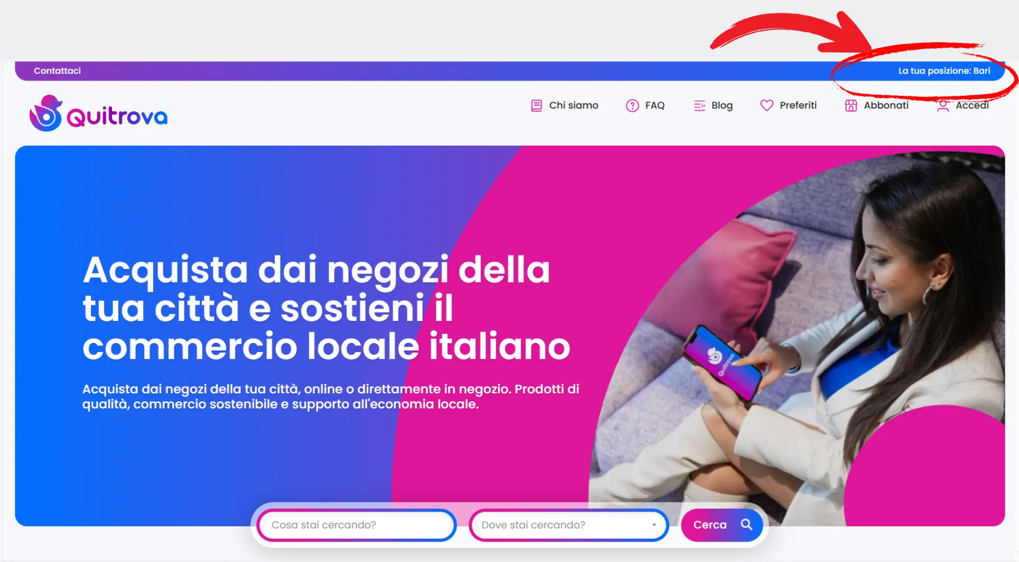 ricerca avanzata su quitrova mediante la geolocalizzazione